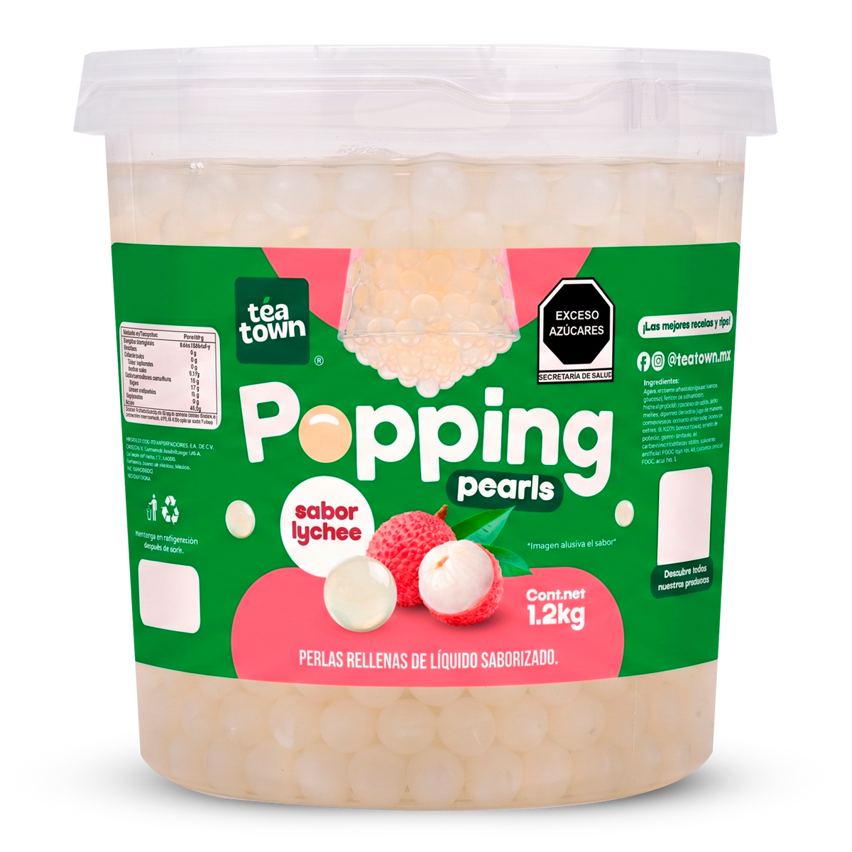 Popping boba (perlas explosivas) de Lychee Tea Town, presentación 1.2 kg