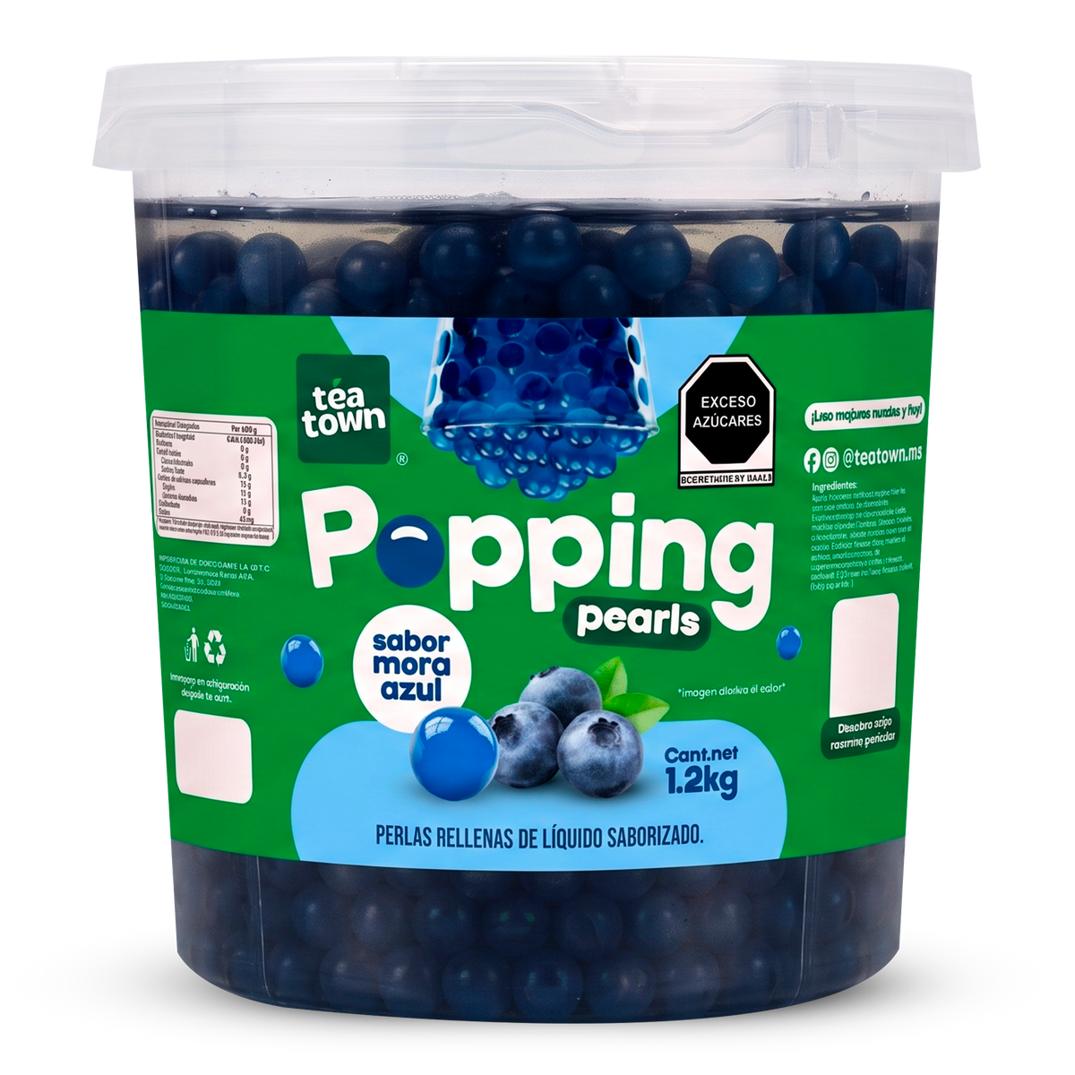 Popping boba (perlas explosivas) de Blueberry Tea Town, presentación 1.2 kg