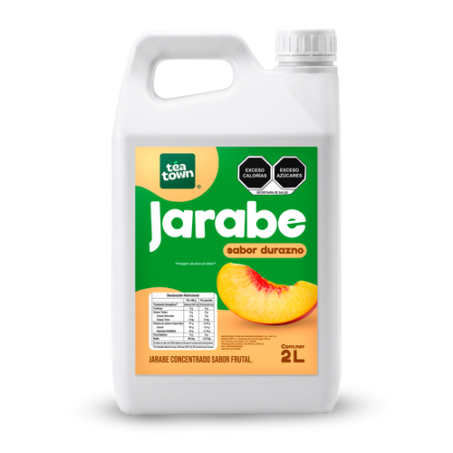 Concentrado de Durazno para bubble tea Tea Town, botella de 1.8 litros