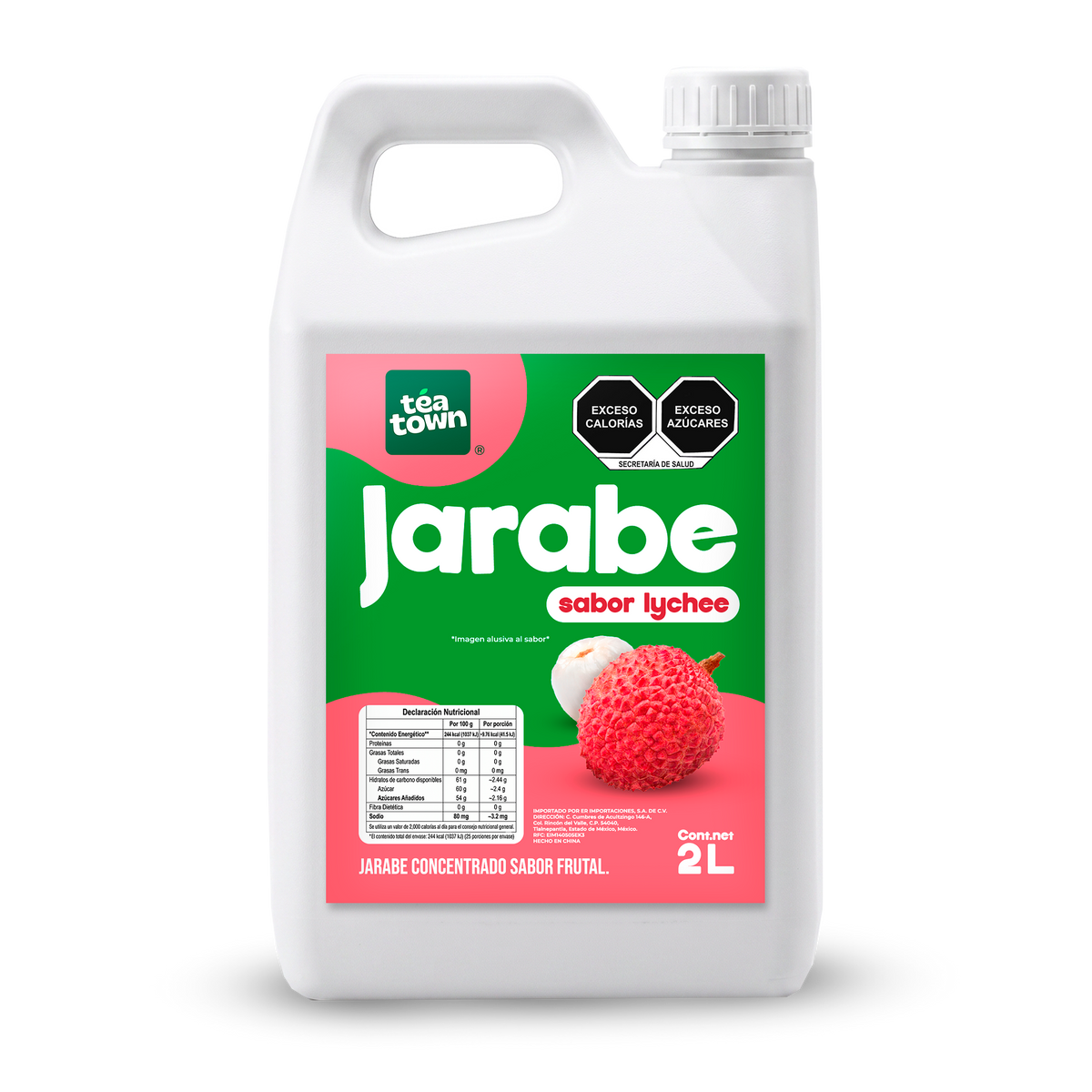 Concentrado de Lychee para bubble tea Tea Town, botella de 1.8 litros