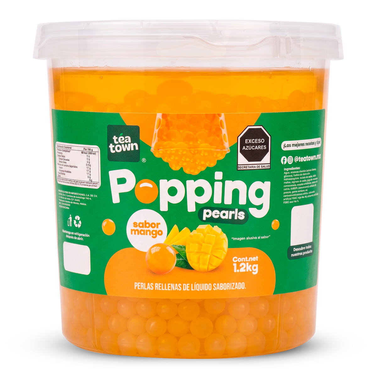 Popping boba (perlas explosivas) de Mango Tea Town, presentación 1.2 kg