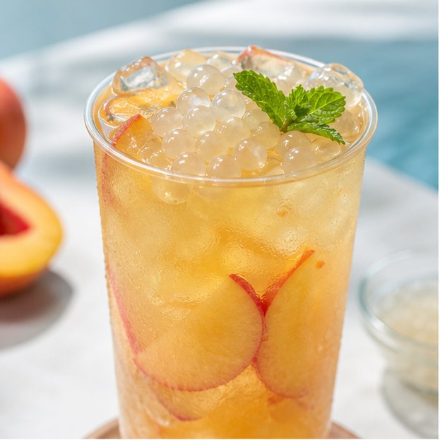Durazno Crystal Tea en primer plano