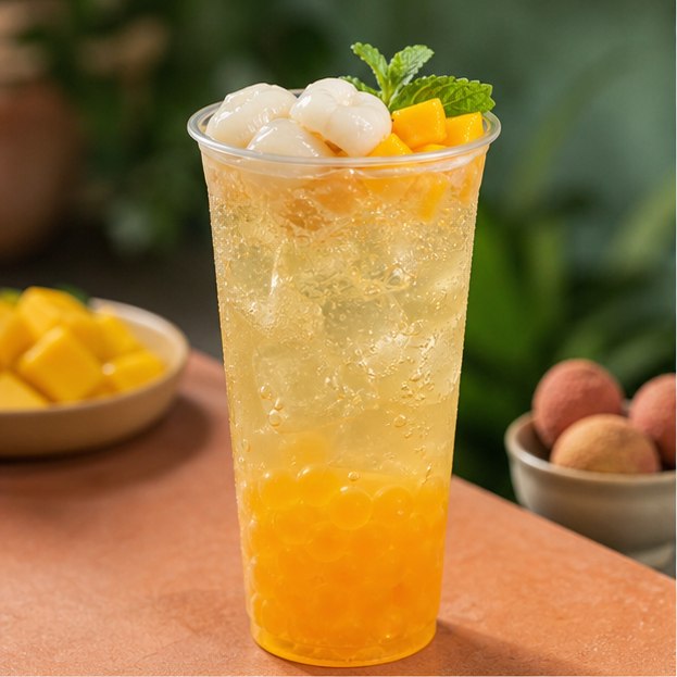 Lychee Mango Fizz en primer plano